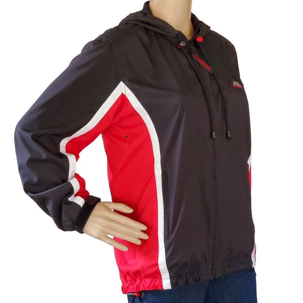Lauren Ralph Lauren Windbreaker Jacket Petite M/L Lightweight Zip Hooded Lined